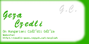 geza czedli business card